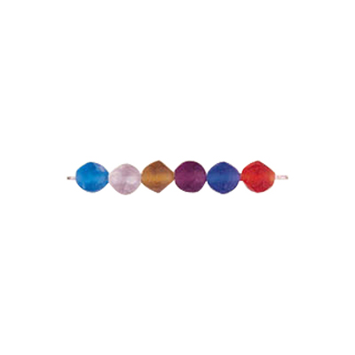 Faceted Diamond 6mm Frost Glass Beads Mixed Colors 3096