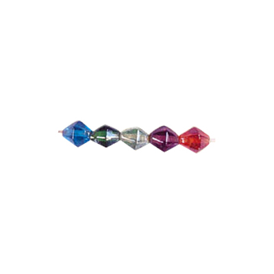Faceted Bi cone 6x7mm AB Luster Glass Beads Mixed Colors 3101
