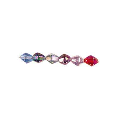 Faceted Bi cone 6x7mm Iridiscent Glass Beads Mixed Colors 3102