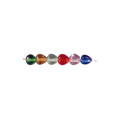 Heart 6mm Plain Glass Beads Mixed Colors 3103