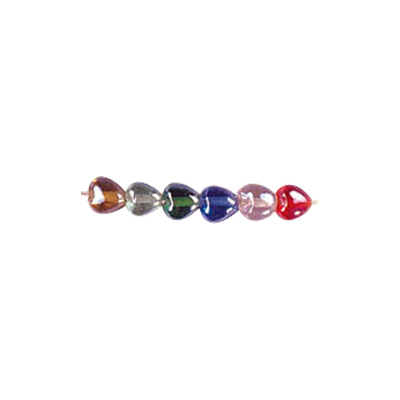 Heart 6mm AB Luster Glass Beads Mixed Colors 3105
