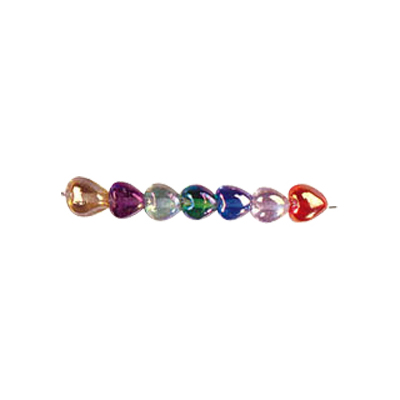 Heart 6mm Iridiscent Glass Beads Mixed Colors 3106