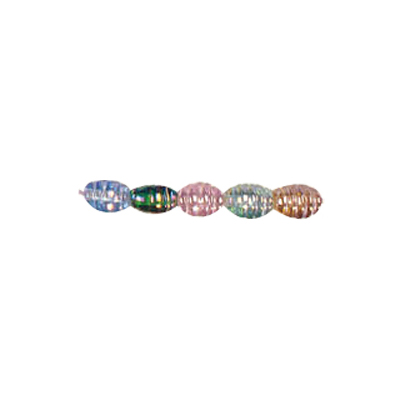 Threaded Oval 6x9mm Iridiscent Glass Beads Mixed Colors 3114