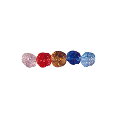 Flower 9mm Plain Glass Beads Mixed Colors 3115