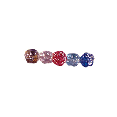 Flower 9mm AB Luster Glass Beads Mixed Colors 3117