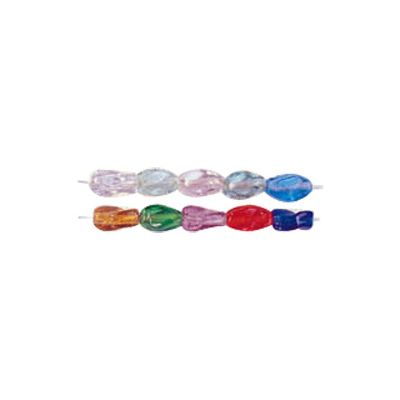 Twisted Flat Oval Glass Beads