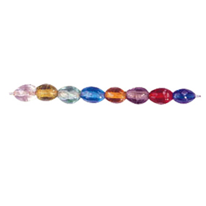 Faceted Oval Glass Beads 3229
