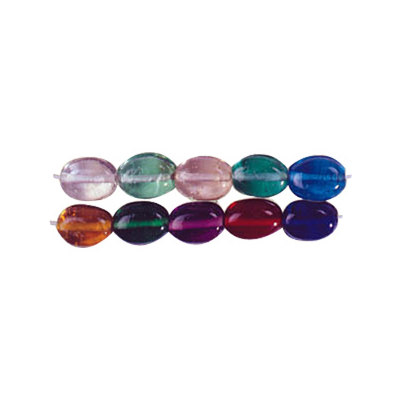 Flat Oval Glass Beads 3285