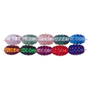 Threaded Oval Glass Beads 3297