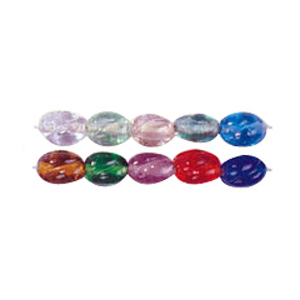 Twisted Flat Oval Glass Beads 3327
