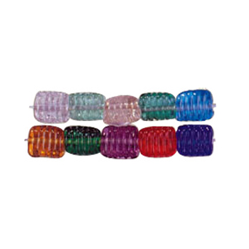 Threaded Flat Cube Glass Beads 3346