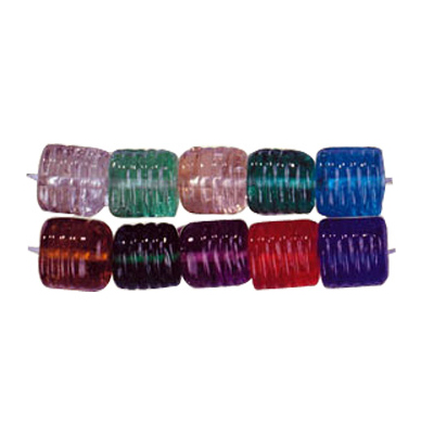Threaded Flat Cube Glass Beads 3348