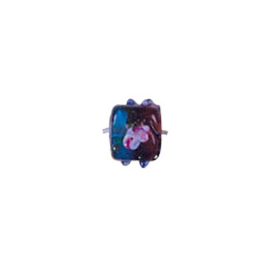 2 tone 50 or 50 Blue Stone Stringer Lampwork Glass Bead 3471