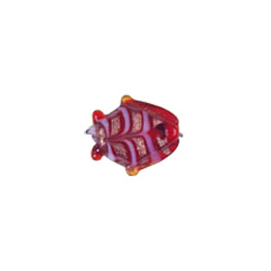 Fish Glass Beads with Lampworked Feather 3505