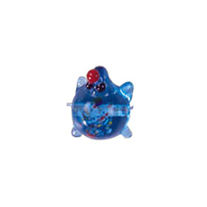 Turtle Glass Beads with Lampworked Feather 3531
