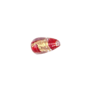 Gold Foiled Glass Beads with Colored baseline 3562