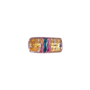 Gold Foiled Glass Beads with Colored baseline 3577