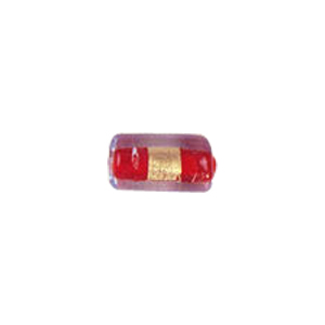 Gold Foiled Glass Beads with Colored baseline 3585