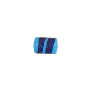 Blue Stone Striped Glass Beads 3741