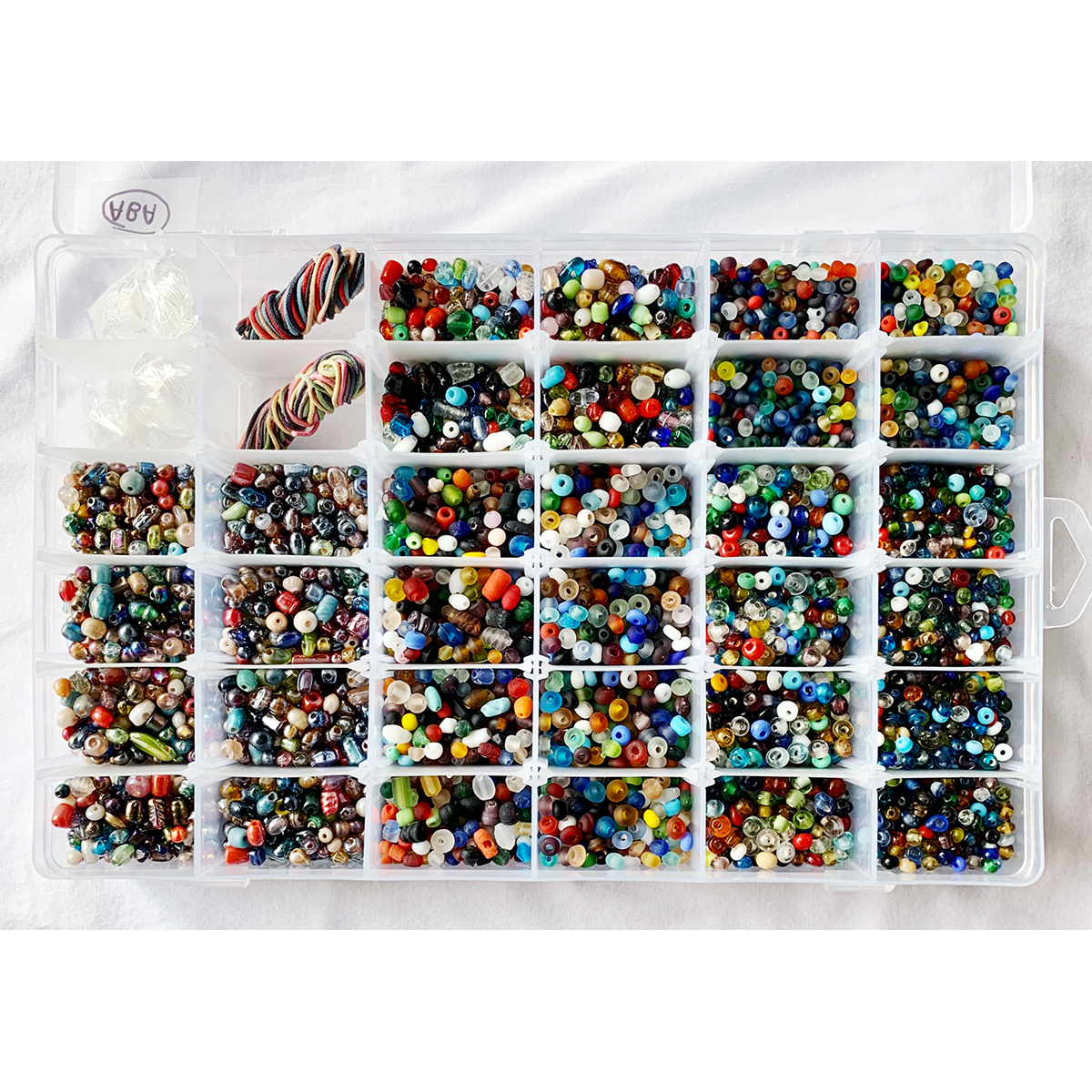 Item ABA  3mm Mardi gras E beads  or  Glass Soup mix Beads DIY and Jewelry Kit   36 compartment Set