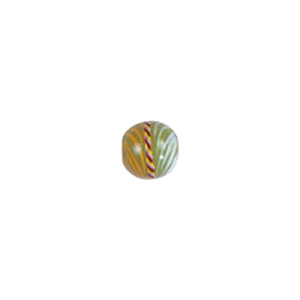 Feathered stripe decorated Lampworked Glass Beads 4117
