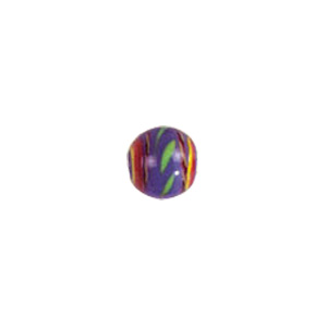Feathered stripe decorated Lampworked Glass Beads 4127