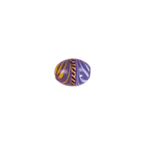 Feathered stripe decorated Lampworked Glass Beads 4133