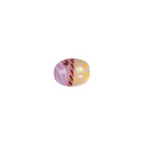 Feathered stripe decorated Lampworked Glass Beads 4134