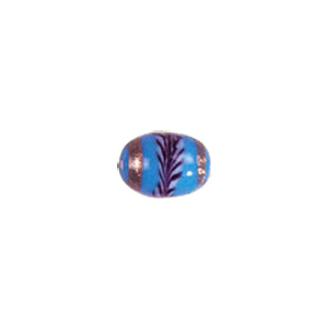 Feathered stripe decorated Lampworked Glass Beads 4142