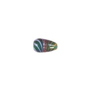 Feathered stripe decorated Lampworked Glass Beads 4147