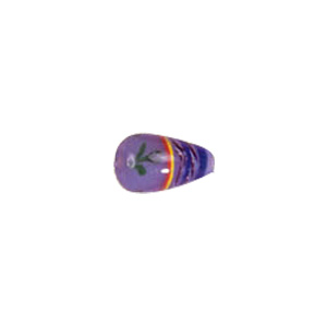 Feathered stripe decorated Lampworked Glass Beads 4149