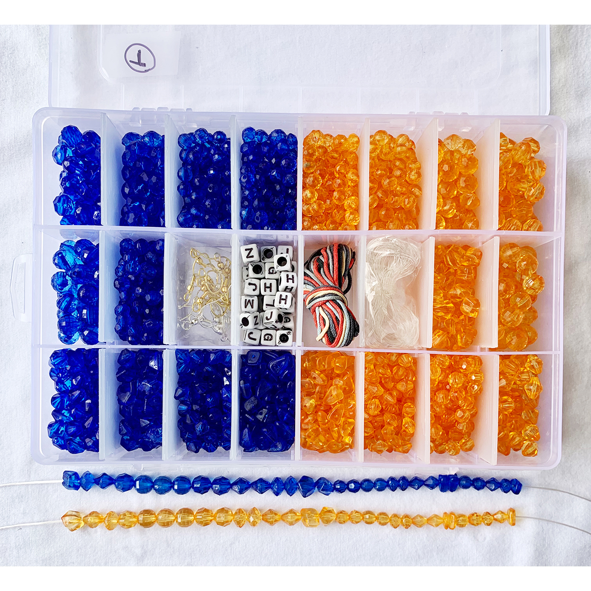 Item T  6mm and 8mm Acrylic faceted Beads for DIY and Jewelry Kit 24 compartment Set