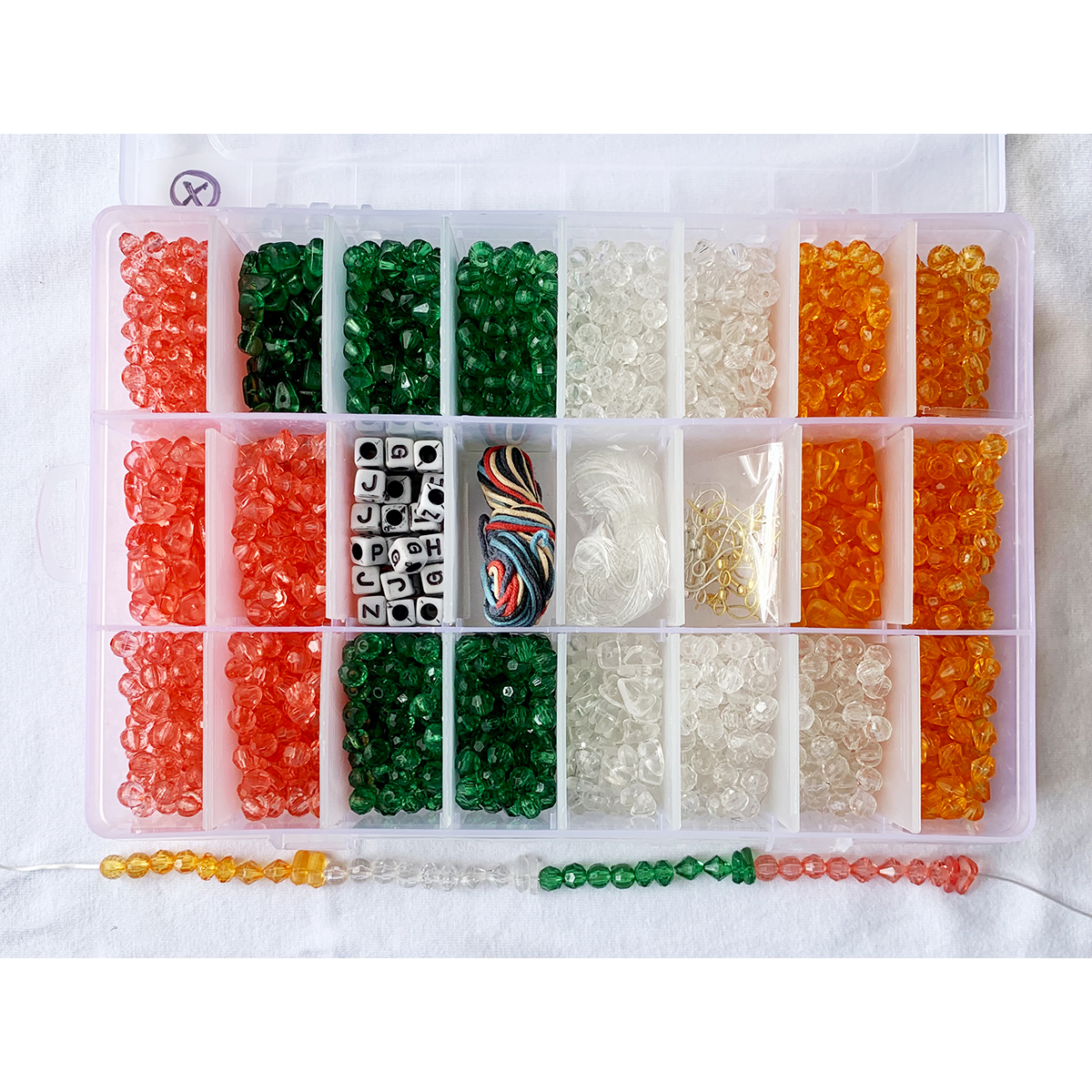 Item X  6mm Acrylic faceted Beads for DIY and Jewelry Kit  24 compartment Set