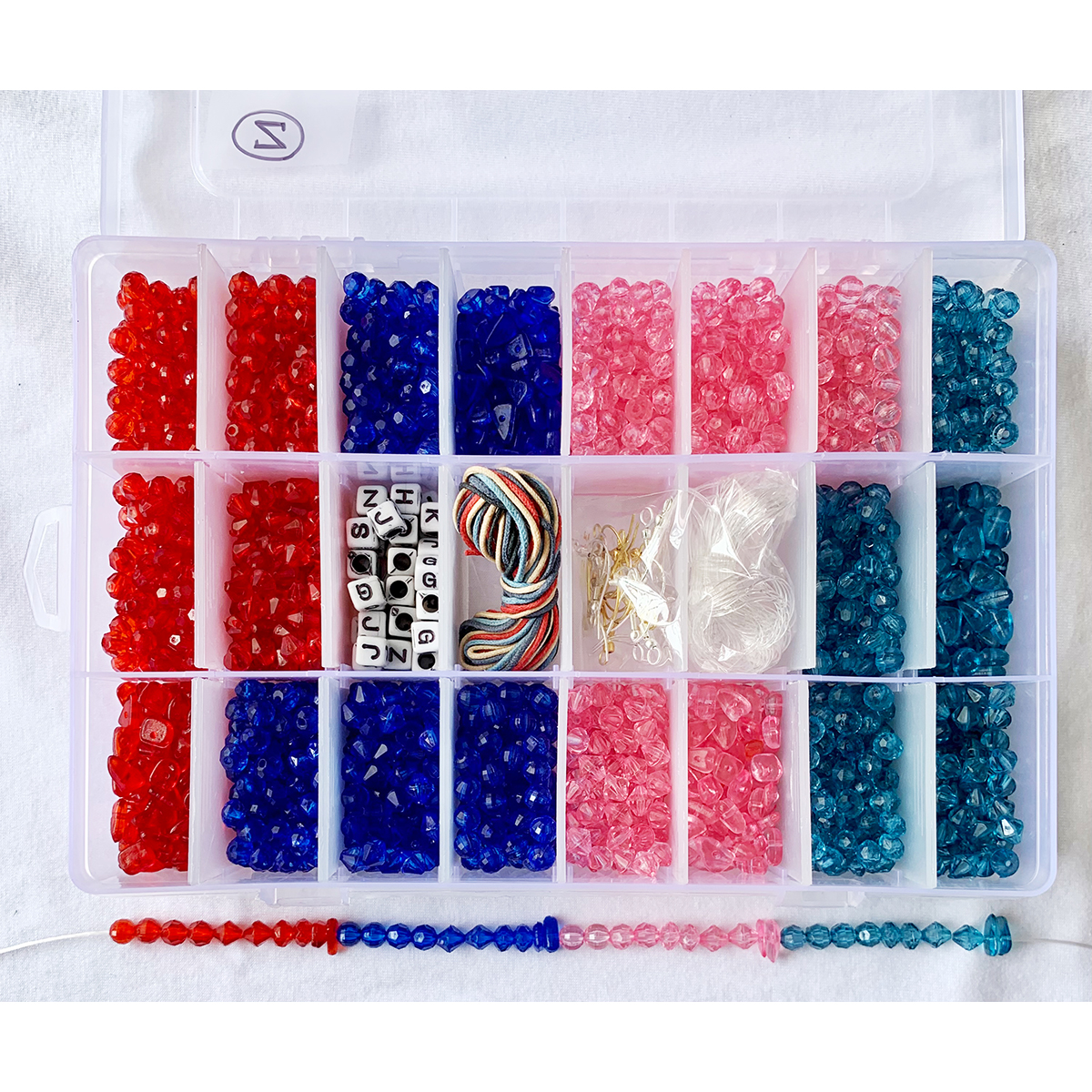 Item Z  6mm Acrylic faceted Beads for DIY and Jewelry Kit  24 compartment Set