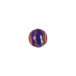 Feathered stripe decorated Lampworked Glass Beads 4165