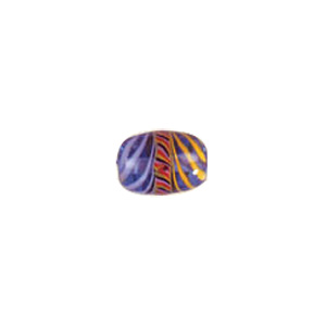 Feathered stripe decorated Lampworked Glass Beads 4174