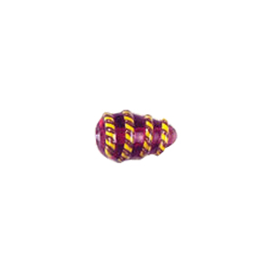 Twisted stripes raised Lamp Glass Beads 4239