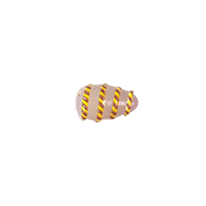 Twisted stripes raised Lamp Glass Beads 4240