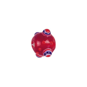 Multi layered Bumpy Beads with dots and swirls Lampworked Glass Beads 4444