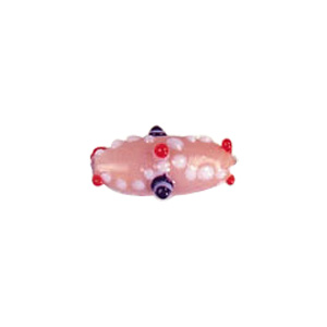 Multi layered Bumpy Beads with dots and swirls Lampworked Glass Beads 4496