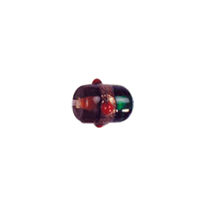 Goldstone band with dots Lampworkerd Glass Beads 4789