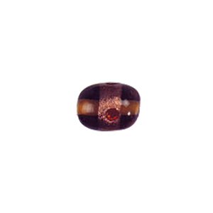 Goldstone band with dots Lampworkerd Glass Beads 4814