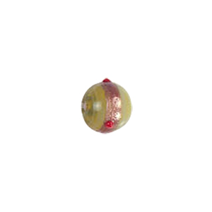 Goldstone band with dots Lampworkerd Pastel Glass Beads 4861