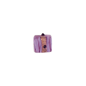 Goldstone band with dots Lampworkerd Pastel Glass Beads 4875