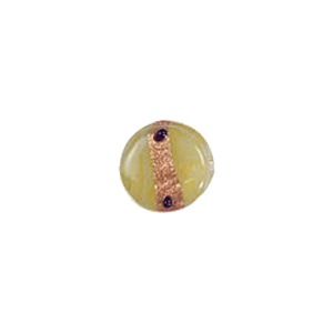 Goldstone band with dots Lampworkerd Pastel Glass Beads 4882