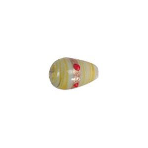 Goldstone band with dots Lampworkerd Pastel Glass Beads 4904