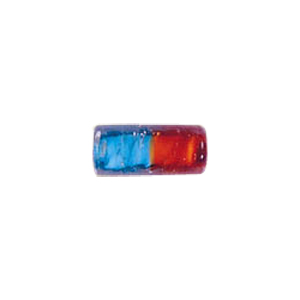 Color lined 2 tone w or Gold Band and Millefiori Lampworked Glass Beads 4937