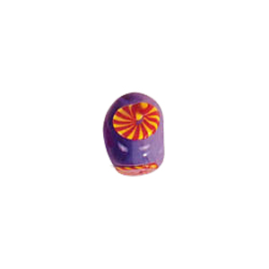 Color lined triangle Glass Beads w or twisted flower designs 4990