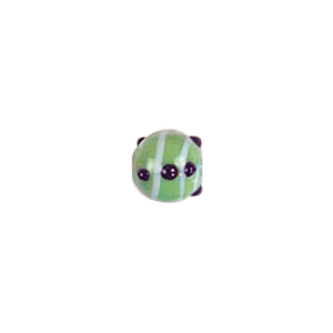 Stringer Striped Pastel Lampwork Glass Beads w or  bumpy dots 5046