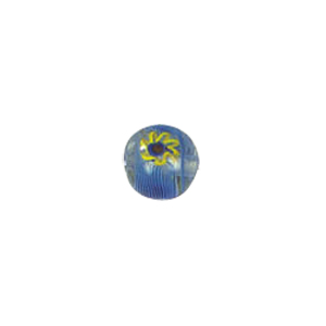 Feather design Round shaped Lampworked Glass Beads 5175